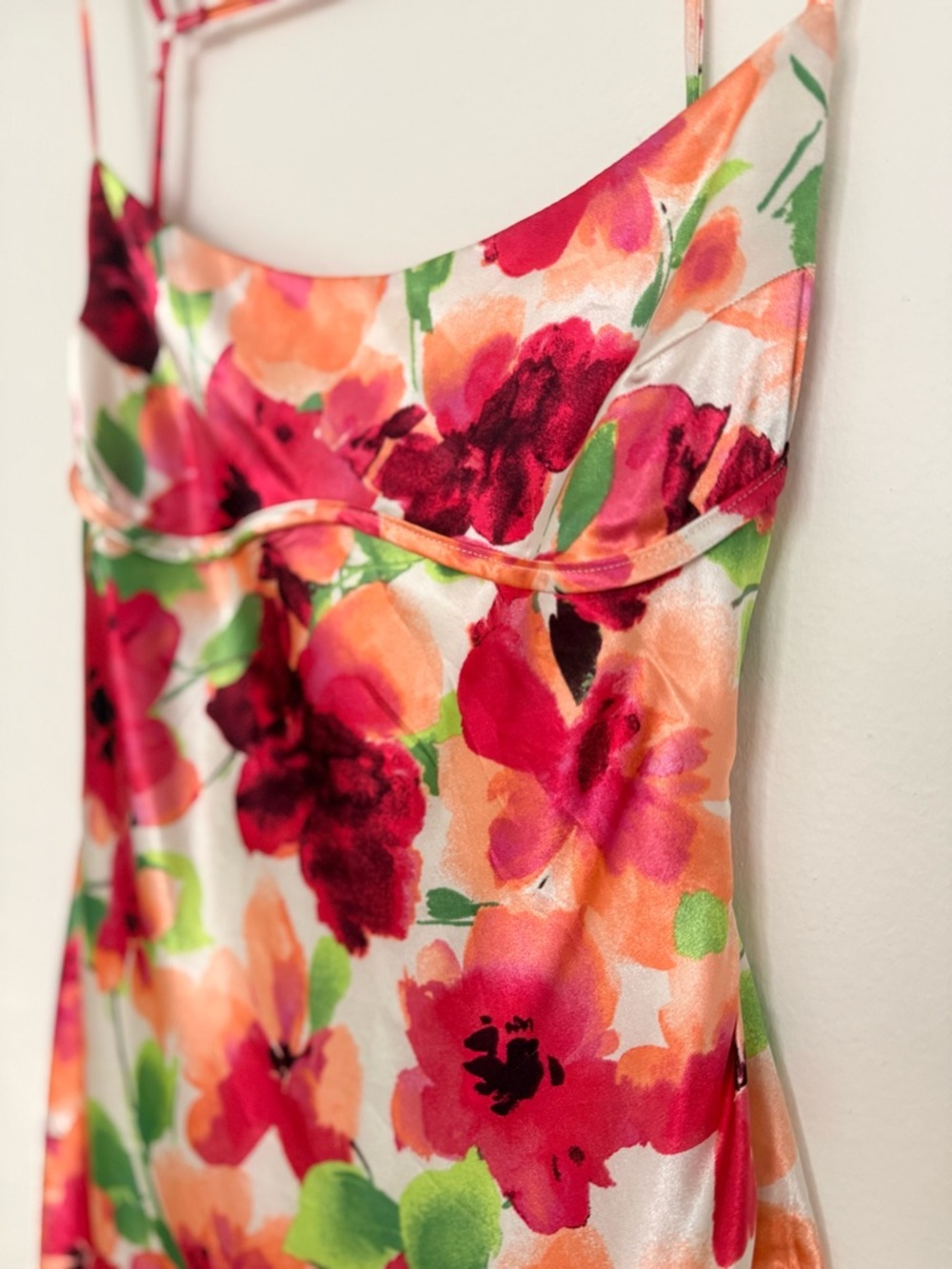 Floral Satin Slip Maxi Dress